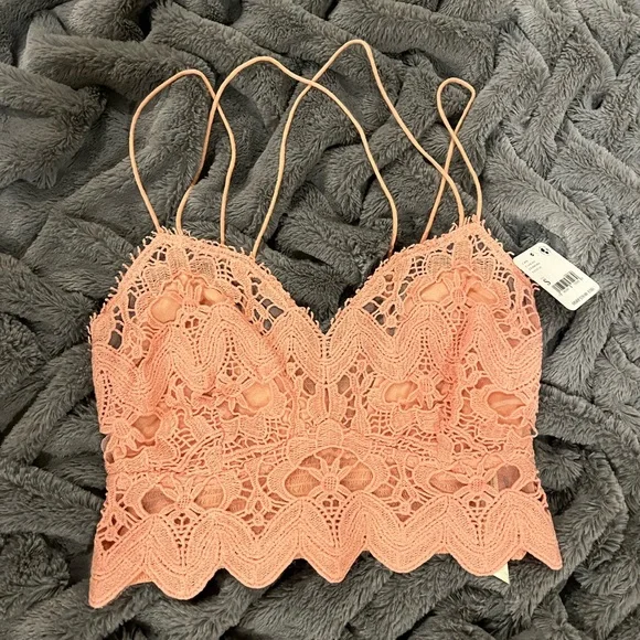 NWT Free People Ilektra Bralette Coral Mist size small - Picture 4 of 10